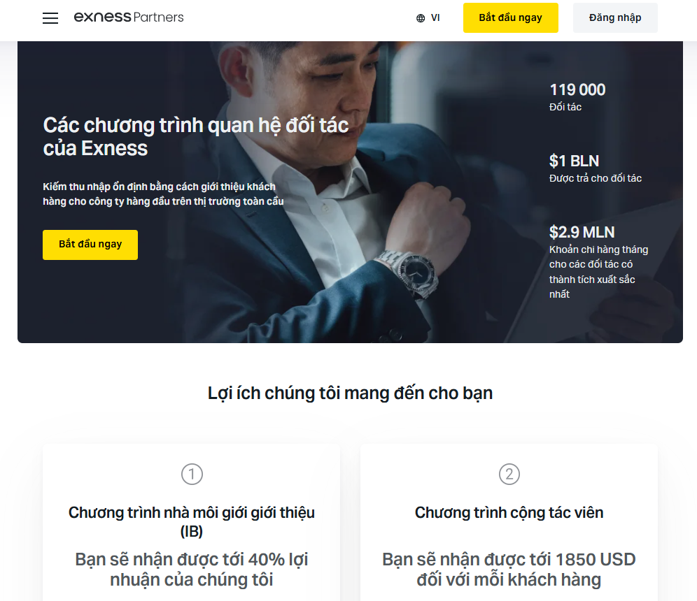 Sàn Exness affiliate program